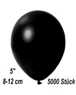 Kleine Metallic Luftballons, 8-12 cm, Schwarz, 5000 Stück