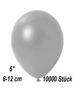 Kleine Metallic Luftballons, 8-12 cm, Silber, 10000 Stück