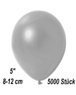 Kleine Metallic Luftballons, 8-12 cm, Silber, 5000 Stück