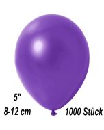 Kleine Metallic Luftballons, 8-12 cm, Violett, 1000 Stück