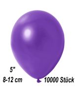 Kleine Metallic Luftballons, 8-12 cm, Violett, 10000 Stück