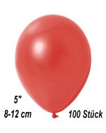 Kleine Metallic Luftballons, 8-12 cm, Warmrot, 100 Stück