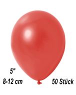 Kleine Metallic Luftballons, 8-12 cm, Warmrot, 50 Stück