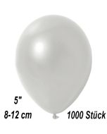 Kleine Metallic Luftballons, 8-12 cm, Weiß, 1000 Stück