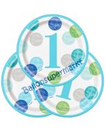 1st Birthday Blue Dots Mini-Partyteller zum 1. Geburtstag