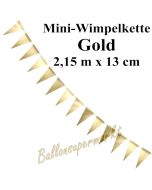 Mini-Wimpelkette, gold, 2,15 m