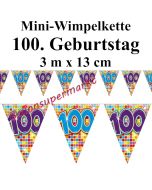 Mini-Wimpelkette Zahl 100 zum 100. Geburtstag