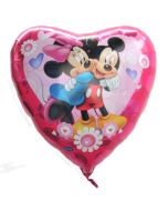 Minnie Mouse und Mickey Mouse in Love, großer Herzluftballon aus Folie mit Ballongas Helium