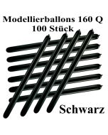 Modellierballons, 160 Q, Qualatex, 100 Stück, Schwarz