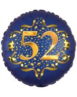 Satin Navy Blue Zahl 52 Luftballon aus Folie zum 52. Geburtstag, 45 cm, Satin Luxe, heliumgefüllt