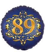 Satin Navy Blue Zahl 89 Luftballon aus Folie zum 89. Geburtstag, 45 cm, Satin Luxe, heliumgefüllt