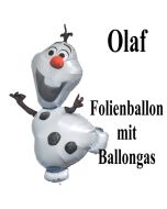 Olaf, großer Luftballon aus Folie mit Ballongas, Olaf-Eiskönigin