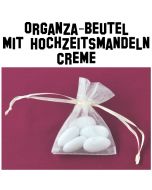 Hochzeitsmandeln Organza-Beutel Creme