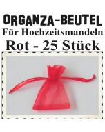 Organza-Beutel Rot für Hochzeitsmandeln