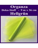 Organza Deko-Stoff, Hellgrün, 9 Meter x 36 cm