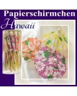 Hawaii Papierschirmchen, Partydekoration, Tischdekoration Hawaii-Party