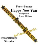 Dekoration Silvester, holografisches Buchstabengirlande Happy New Year