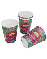 Partybecher Flower Power, Mottoparty Hippie, 70er Jahre