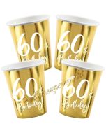 50th Birthday Gold Partybecher zum 60. Geburtstag, 6 Stück