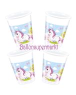 Unicorn Partybecher zum Einhorn Kindergeburtstag