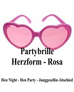 Rosa Partybrille Herzen zu Hen Night Party, Junggesellinnenabschied