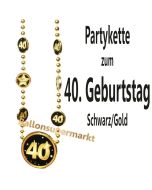 Partykette zum 40. Geburtstag, Schwarz-Gold