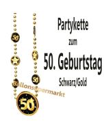 Partykette zum 50. Geburtstag, Schwarz-Gold