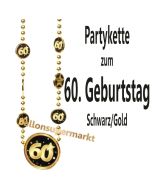 Partykette zum 60. Geburtstag, Schwarz-Gold
