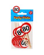 Party Picker Zahl 80, Verkehrsschilder, Dekoration zum Geburtstag