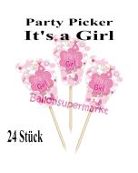 Partypicker It's a Girl, Babyfüßchen, 24 Stück