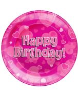 Happy Birthday Pink Partyteller zum Geburtstag, Kindergeburtstag