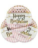 Happy Birthday Pink Chic Partyteller zum Geburtstag, Kindergeburtstag