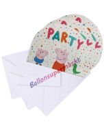 Peppa Wutz Einladungskarten zum Kindergeburtstag, 8 Stück