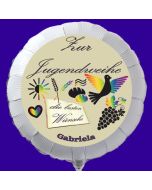 Luftballon zur Jugendweihe, personalisiert mit einem Namen