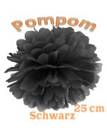 Pompom Schwarz, 25 cm