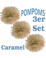 Pompoms Caramel, 3 Stück