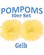 Pompoms Gelb, 10 Stück