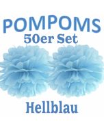 Pompoms Hellblau, 50 Stück