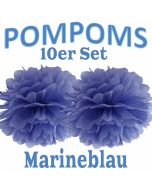Pompoms Marineblau, 10 Stück