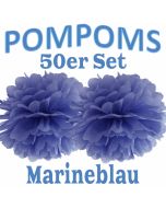 Pompoms Marineblau, 50 Stück