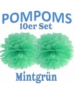Pompoms Mintgrün, 10 Stück