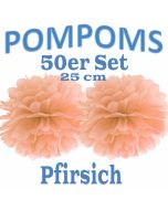 Pompoms Pfirsich, 25 cm, 50 Stück