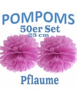 Pompoms Pflaume, 25 cm, 50 Stück