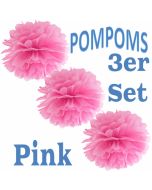 Pompoms Pink, 3 Stück