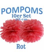 Pompoms Rot, 254 cm, 10 Stück