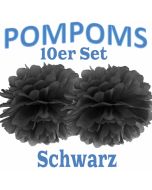 Pompoms Schwarz, 10 Stück