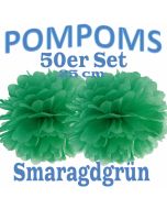 Pompom Smaragdgrün, 25 cm, 50 Stück