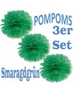 Pompom Smaragdgrün, 3 Stück