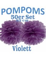 Pompoms Violett, 25 cm, 50 Stück