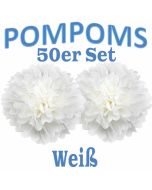 Pompoms Weiss, 50 Stück